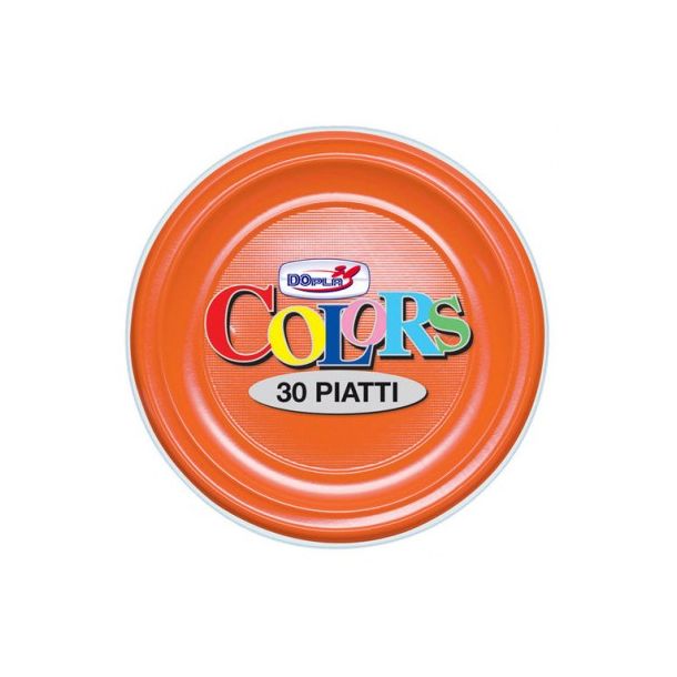 Piatti Plastica Colors - Arancio Grandi