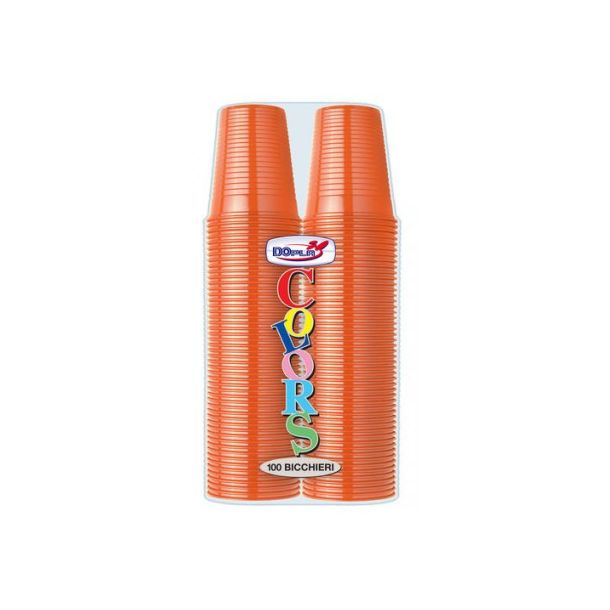 Bicchieri Plastica Colors Arancio