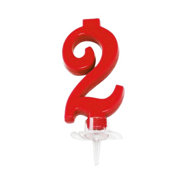 Candelina Mini Rossa Numero 2