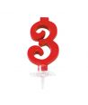Candelina Mini Rossa Numero 3