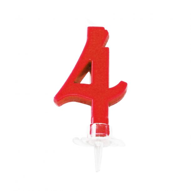 Candelina Mini Rossa Numero 4