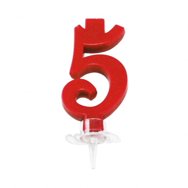 Candelina Mini Rossa Numero 5