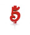 Candelina Mini Rossa Numero 5