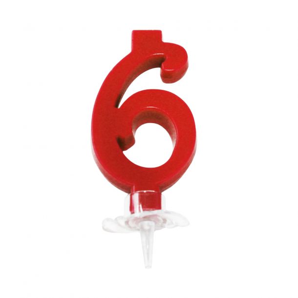 Candelina Mini Rossa Numero 6