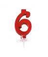 Candelina Mini Rossa Numero 6