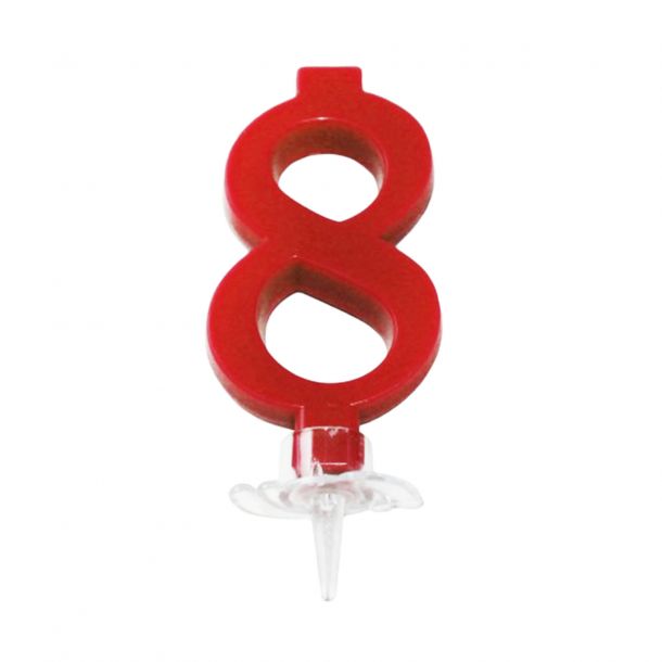 Candelina Mini Rossa Numero 8