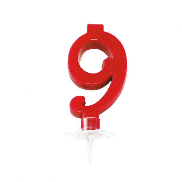Candelina Mini Rossa Numero 9