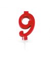 Candelina Mini Rossa Numero 9