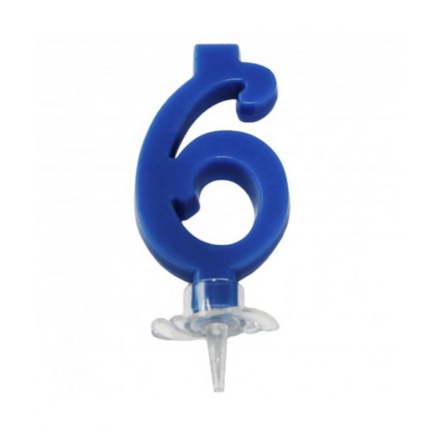 Candelina Mini Blu Numero 6