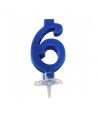Candelina Mini Blu Numero 6