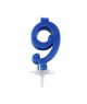 Candelina Numero '9' Mini Blu - 7 CM