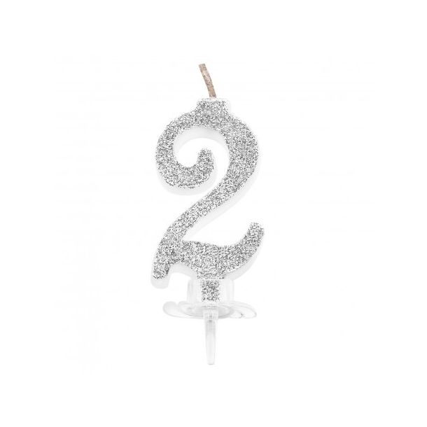 Candelina Mini Argento Numero 2