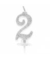 Candelina Mini Argento Numero 2