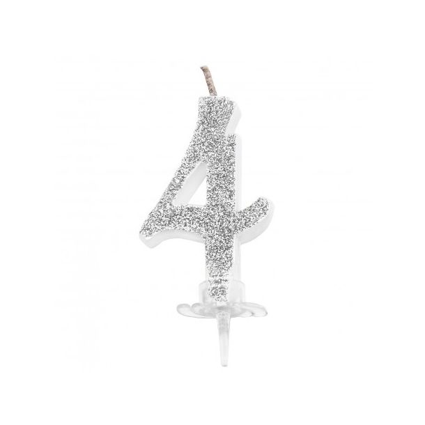 Candelina Mini Argento Numero 4