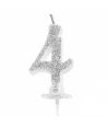 Candelina Mini Argento Numero 4