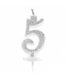 Candelina Mini Argento Numero 5