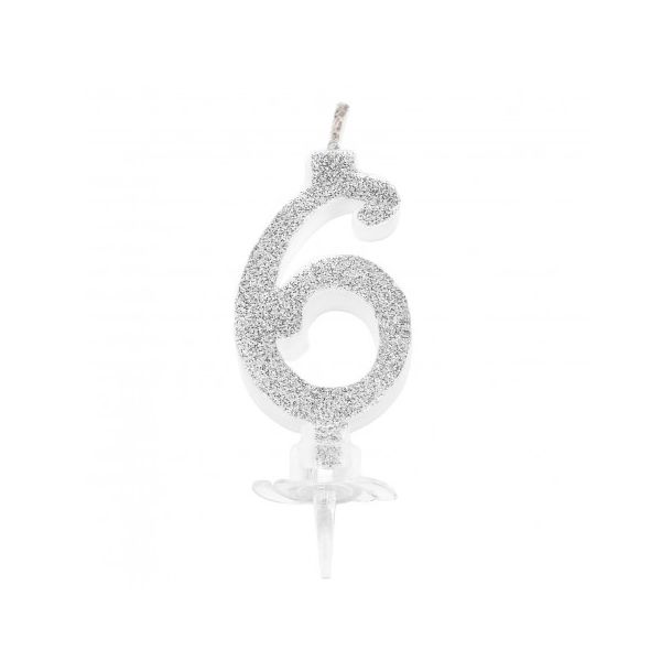 Candelina Mini Argento Numero 5