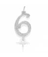 Candelina Mini Argento Numero 5