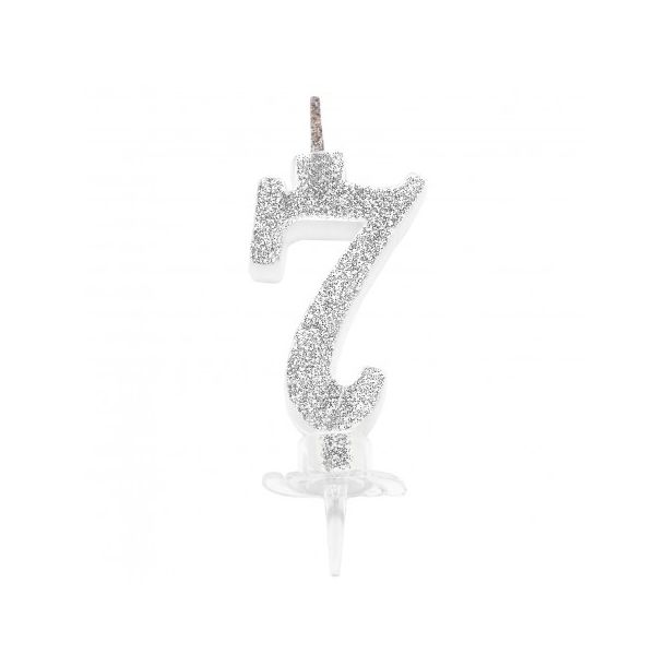 Candelina Mini Argento Numero 7