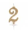 Candelina Mini Oro Numero 2