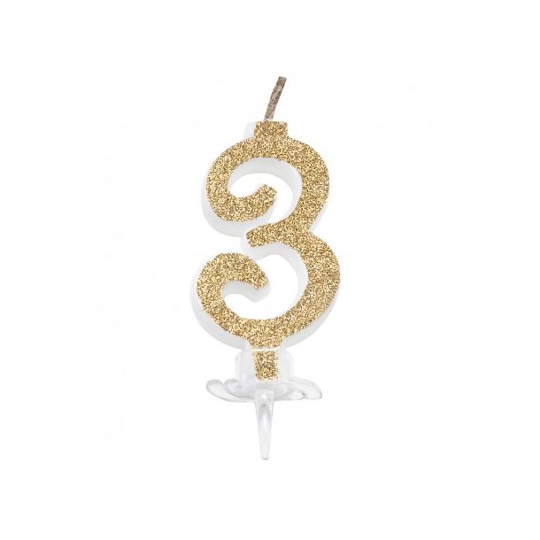 Candelina Mini Oro Numero 3