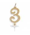 Candelina Mini Oro Numero 3