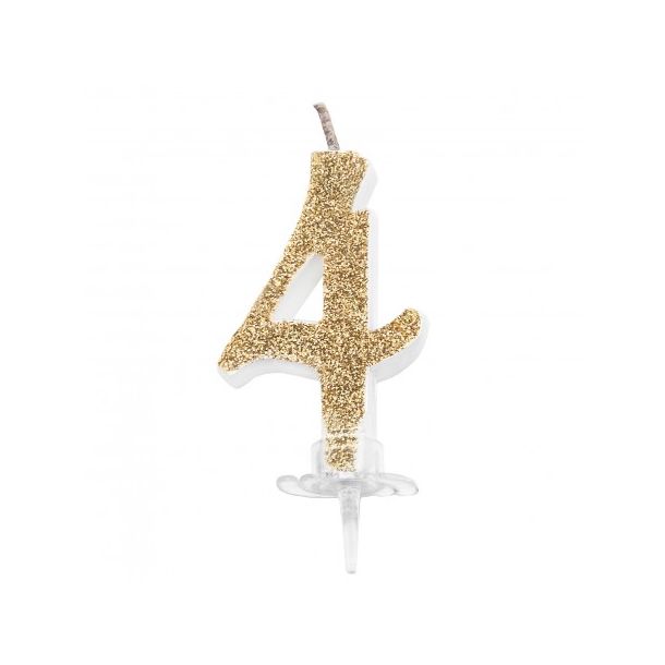 Candelina Mini Oro Numero 4