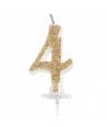 Candelina Mini Oro Numero 4