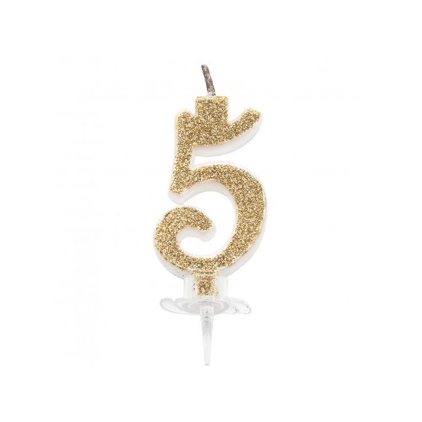Candelina Mini Oro Numero 5