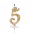 Candelina Mini Oro Numero 5