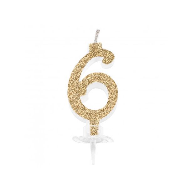 Candelina Mini Oro Numero 6