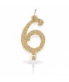 Candelina Mini Oro Numero 6