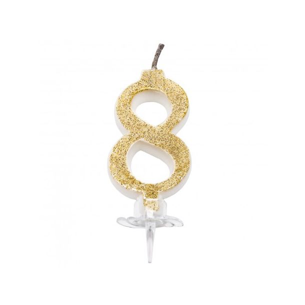 Candelina Mini Oro Numero 8