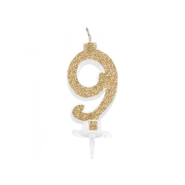 Candelina Mini Oro Numero 9