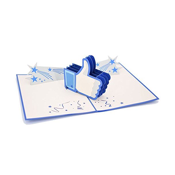 Biglietto Auguri Origamo Like Facebook 3D - Pop Up