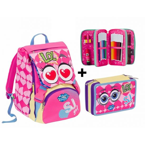ZAINO Seven School Pack Sj GANG ROSA