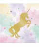 16 Tovaglioli In Carta Unicorno 33 x 33