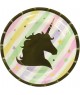 8 Piatti In Carta Unicorno 17,4 cm