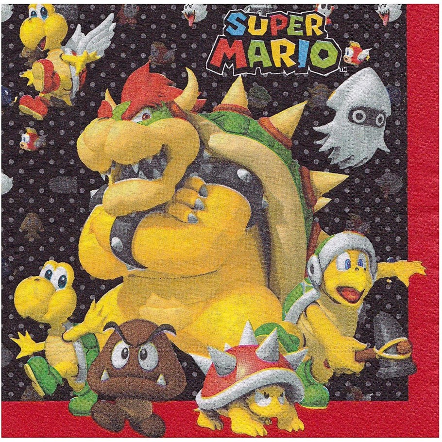 20 Tovaglioli Carta Super Mario Bros Festa Compleanno  PS 10684 
