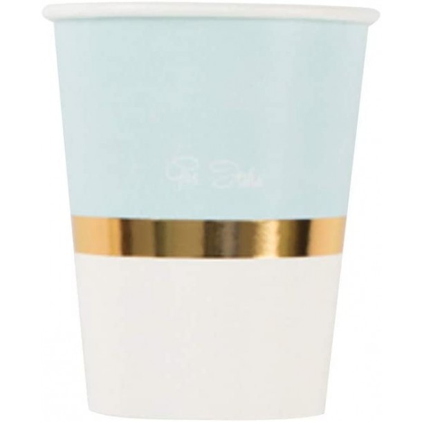 8 Bicchieri in Carta Linea Baby Chic Azzurro
