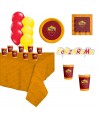 Kit Tavola Party Roma Con Candelina per Torta Palloncini Piatti Bicchieri Tovaglioli Tovaglia