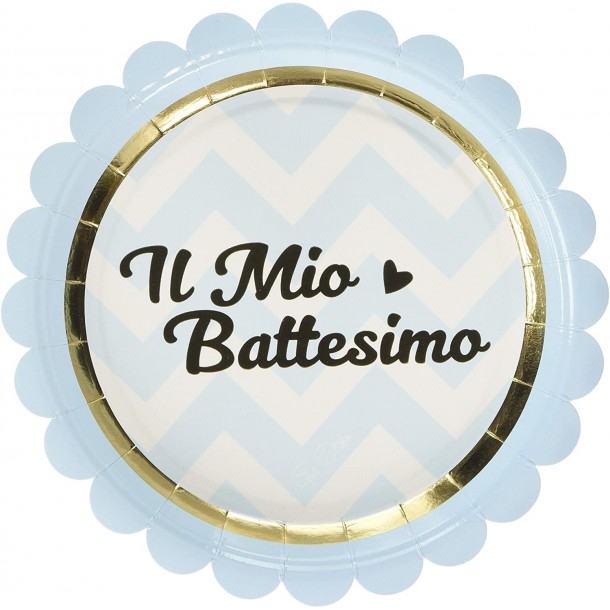 8 Piatti Carta Linea Baby Chic Il Mio Battesimo Bimbo