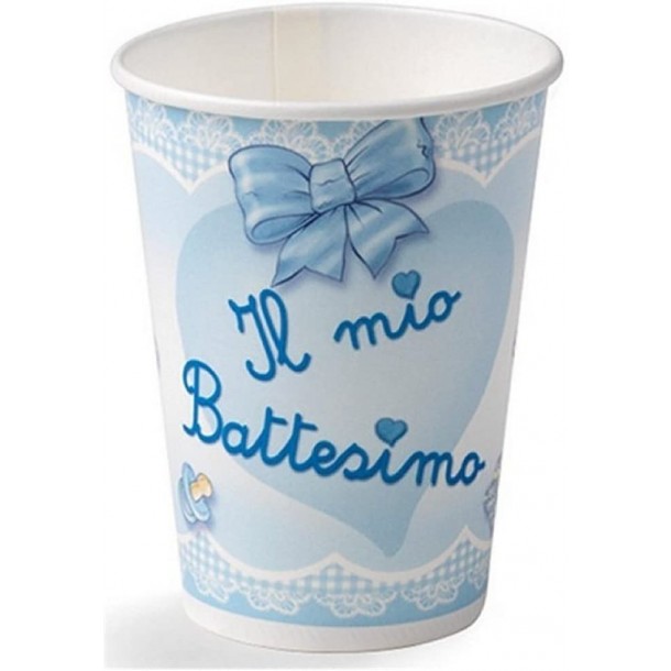 10 Bicchieri Carta Il Mio Battesimo Bimbo