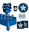 Kit Tavola Party Inter Con Candeline per Torta Palloncini Piatti Bicchieri Tovaglioli Tovaglia