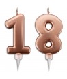 Candeline 18 Anni Rosa Gold per Torta Festa Compleanno 