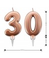 Candeline 30 Anni Rosa Gold per Torta Festa Compleanno 