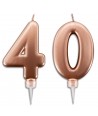 Candeline 40 Anni Rosa Gold per Torta Festa Compleanno 