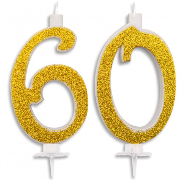 Candeline Maxi 60 Anni per Torta Festa Compleanno 60 Anni | Altezza 13 CM
