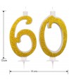 Candeline Maxi 60 Anni per Torta Festa Compleanno 60 Anni | Altezza 13 CM