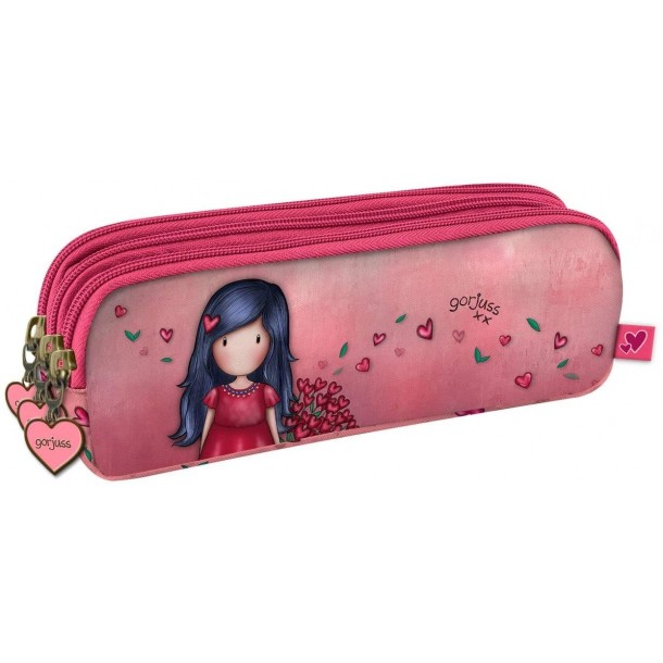 Astuccio Ovale Con 3 Zip Gorjuss Santoro Pencil Case Love Grows